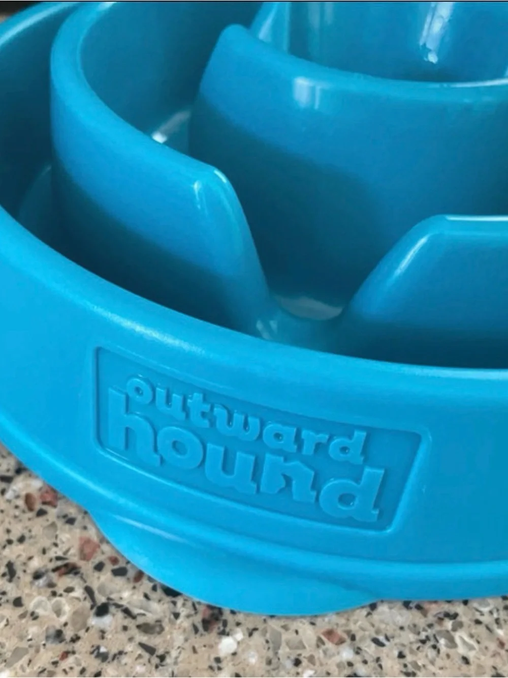 Outward Hound Blue Mid Size Pet Food Bowl Puzzle Center NWOT